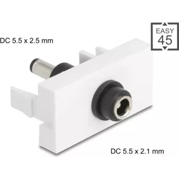DELOCK DC Power Adapter Easy 45 Module 5.5 x 2.1 mm uz 5.5 x 2.5 mm
