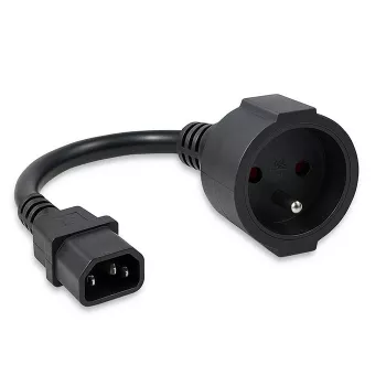 Strāvas adapteris QOLTEC IEC 320 C14 uz franču kontaktdakšu, 0,15 m kabelis
