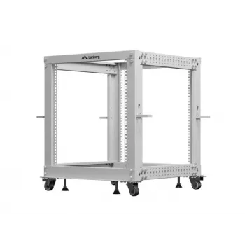 19 collu atvērtais statīvs LANBERG 12U, regulējams dziļums 600–1100 mm, pelēks