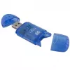 Karšu lasītājs Titanum TA101B USB 2.0, zils — atbalsta MicroSD, SD/SDHC, MMC, MS formātus, 480 Mbit/s