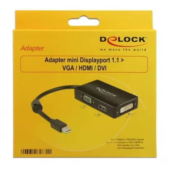 Kabelis DeLOCK 0,16 m DisplayPort/VGA + HDMI + DVI