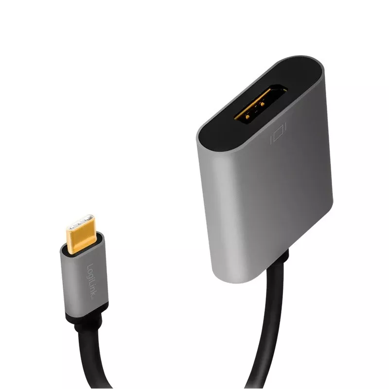 LogiLink CUA0102 USB 3.2 Gen1 Type-C–DisplayPort kabelis, 0,15 m, melns