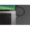 HYPER HyperJuice 240W Silikona USB-C uz USB-C kabelis (6 pēdas/2 m) - Melns