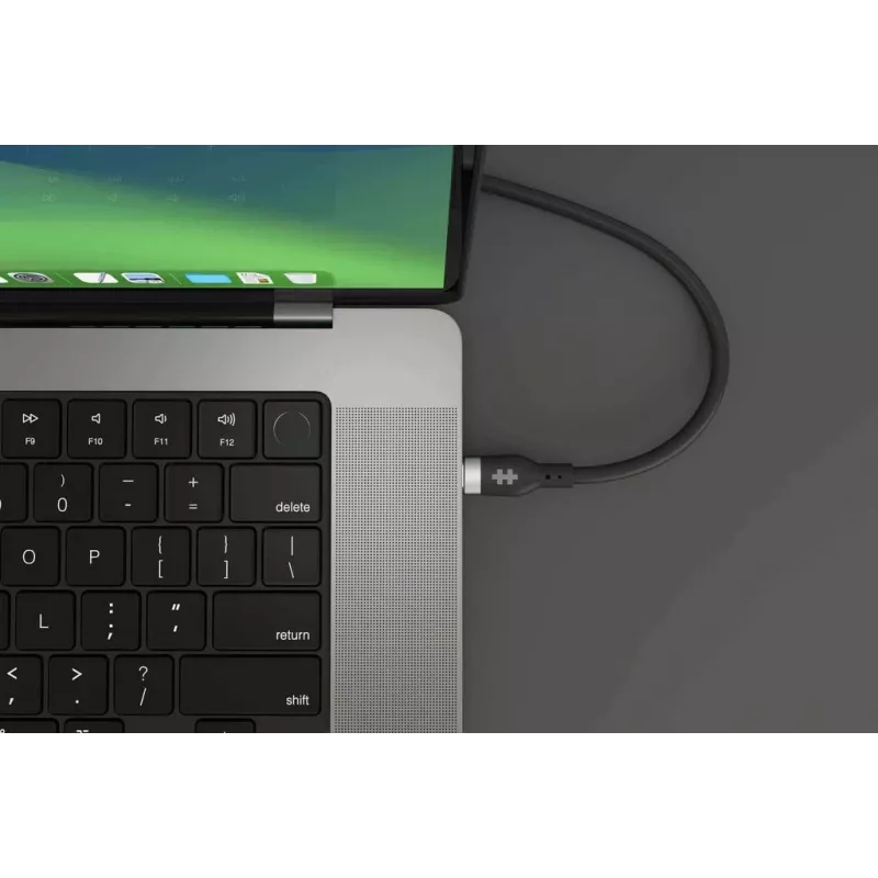 HYPER HyperJuice 240W Silikona USB-C uz USB-C kabelis (6 pēdas/2 m) - Melns