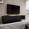 4D RTV skapis ONDA 200x40x35-54 melns (stāvošs vai stiprināms pie sienas)