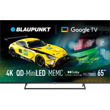 Televizors BLAUPUNKT 65MBG7000S 65 collu Mini LED Smart TV Google TV Melns, Energoefektivitātes klase G