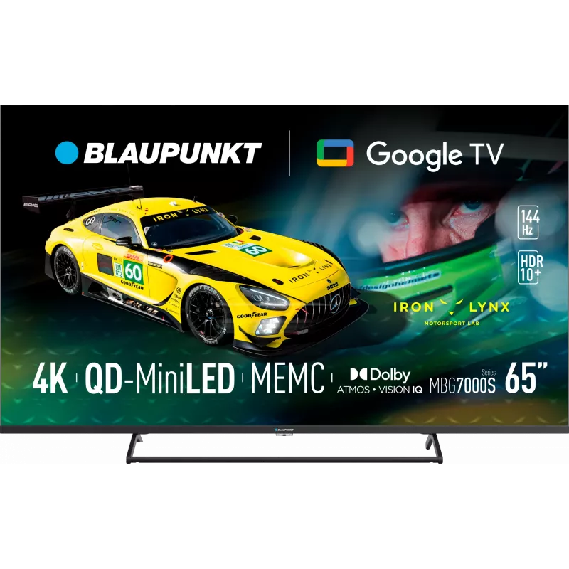 Televizors BLAUPUNKT 65MBG7000S 65 collu Mini LED Smart TV Google TV Melns, Energoefektivitātes klase G