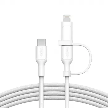 USB kabelis Belkin BoostCharge Pro 1.5m USB C USB C/Lightning Balts