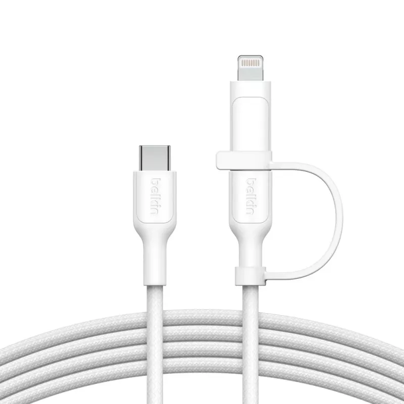 USB kabelis Belkin BoostCharge Pro 1.5m USB C USB C/Lightning Balts