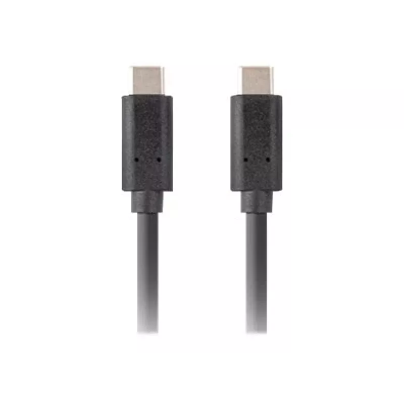 USB C uz USB C kabelis LANBERG CA-CMCM-32CU-0010-BK — USB 3.2 Gen 2, 1 m, melns, 100 W uzlāde, 4K video