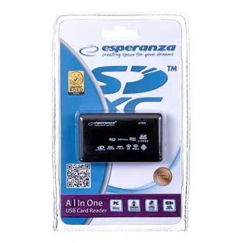 Esperanza EA119 karšu lasītājs melns USB 2.0