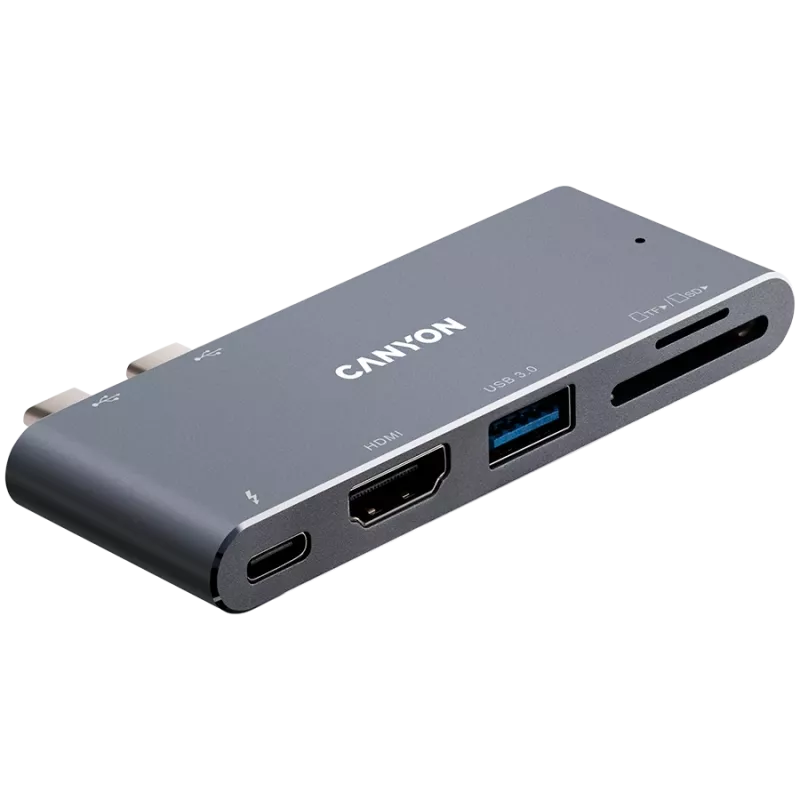 CANYON centrmezgls DS-5 5in1 Thunderbolt 3 4k Space Grey