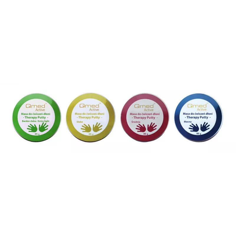 Rehabilitācijas plastilīns MDH — sarkans, 100% silikons, vidēja pretestība, 80 g, bundža