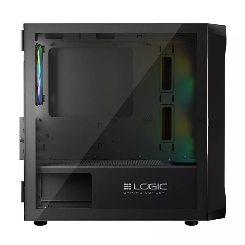 Computer Case Logic Concept Portos Mini ARGB Micro ATX Melns