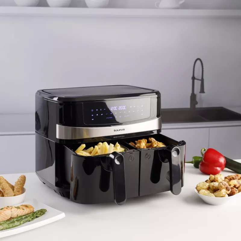 Taurus Air Fry Digital Duo Double 9 L 2200 W karstā gaisa fritieris Melns