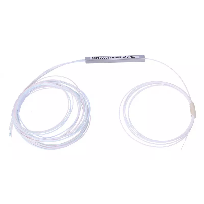 Kabeļu sadalītājs Extralink Splitter 1:4 PLC 900µm 1.5m — balts stikla šķiedra/tērauds, bez savienotāja