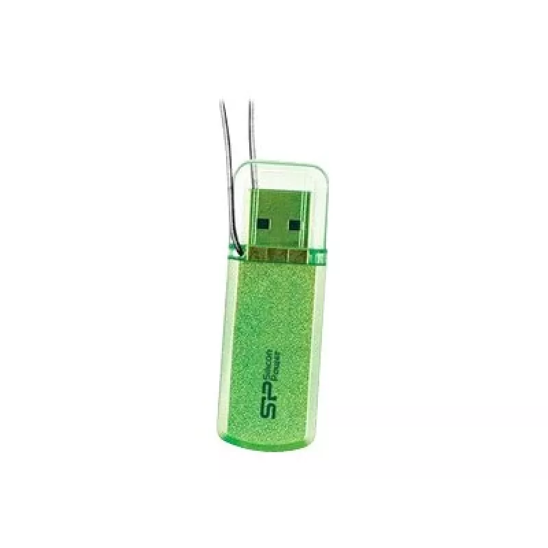 USB zibatmiņa Silicon Power Helios 101 — 8 GB, USB 2.0, Type-A, zaļa, vāciņa dizains