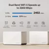 Maršrutētājs MERCUSYS Halo H85X Dual-band Wi‑Fi 6 (802.11ax), 2.4/5 GHz, līdz 2402 Mbps, 3 LAN pieslēgvietas, balts (3 iepakojumā)