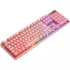 Deltaco GAM-021-RGB-P-DE - pilna izmēra (100%) - USB - membrānas taustiņu slēdzis - QWERTZ - Rozā