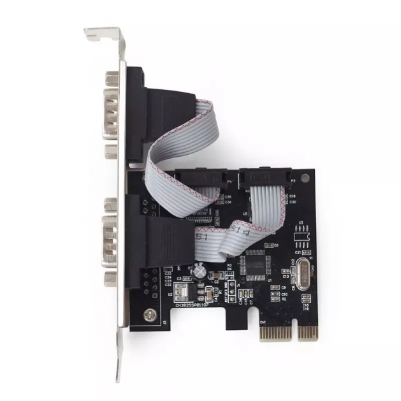 Iekšējais seriālais adapteris GEMBIRD SPC-22 PCIe RS-232 Low-profile, WCH382, 16000 Kbit/s, 67×120×20 mm, melns