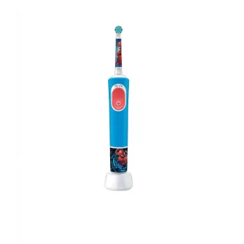 Elektriskā zobu suka Oral-B Vitality PRO Kids Spiderman, zila — bērnu motorizētā zobu suka ikdienas lietošanai