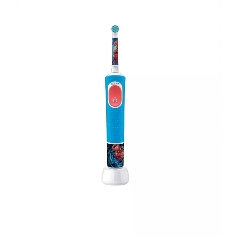 Elektriskā zobu suka Oral-B Vitality PRO Kids Spiderman, zila — bērnu motorizētā zobu suka ikdienas lietošanai
