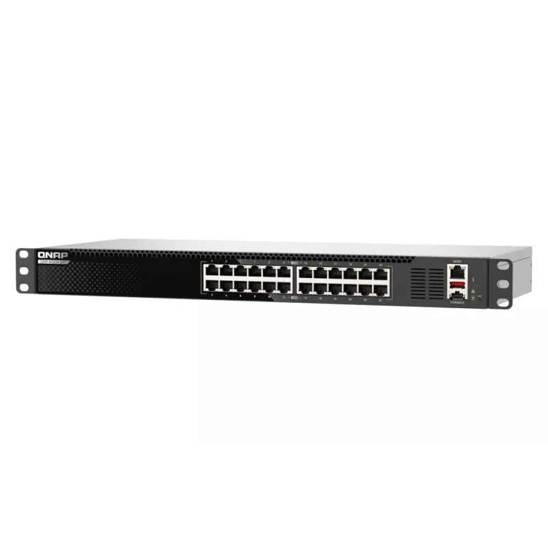 QNAP QSW-M3224-24T tīkla slēdzis Managed L3 10G Ethernet (100/1000/10000) 1U melns, sudraba