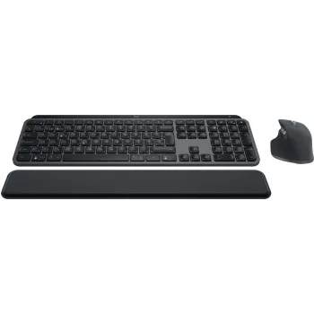 Logitech MX Keys S Combo tastatūra Pele iekļauta Biroja RF Bezvadu + Bluetooth QWERTZ Šveices Grafīts