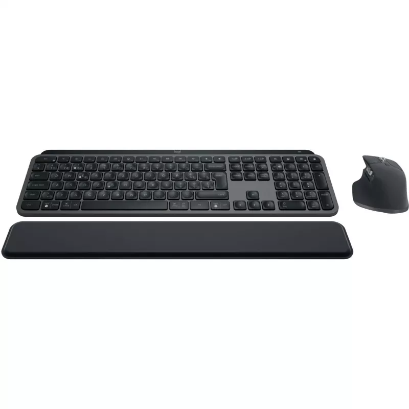 Logitech MX Keys S Combo tastatūra Pele iekļauta Biroja RF Bezvadu + Bluetooth QWERTZ Šveices Grafīts