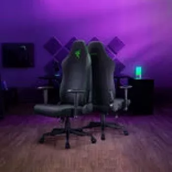 Spēļu krēsls Razer Iskur V2 X Fabric melns — ergonomisks dizains, jostas atbalsts, auduma apdare