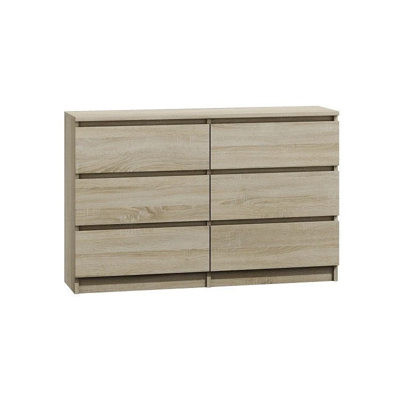 Kumode Top e Shop M6 120 SON 2x3, ozols, 6 atvilktnes, 1200×300×770 mm