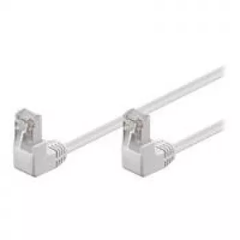 komutācijas kabelis Goobay CAT 5e 2x 90° Leņķveida F/UTP 3m Balts