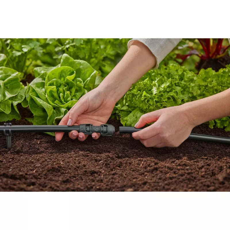 Cauruļu savienotājs Gardena 13203-20 piemērots pilienveida apūdeņošanas sistēmai