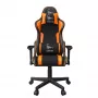Spēļu krēsls GEMBIRD GC-SCORPION-04X melni oranžs, ergonomisks dizains, regulējama sēdpozīcija, augsta atzveltne