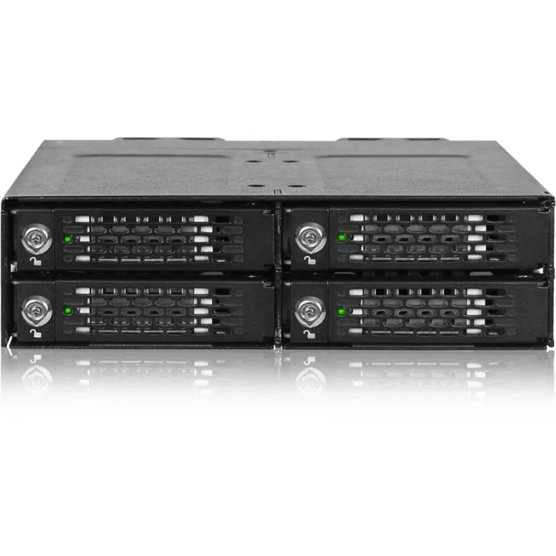ICY DOCK - ToughArmor MB720MK-B V3 - 4x PCIe 4.0 M.2 NVMe uz 4x OCuLink 1x 5,25 collu nodalījuma mobilajā statīvā, metāla, melns, ar atslēgas slēdzeni (saderīgs ar trim režīmiem)