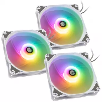 Dzesēšanas ventilators BitsPower Notos RGB PWM 120mm balts, 3 gab. iepakojumā