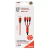 USB kabelis 2GO 797150 1,5 m USB B USB C/Micro-USB B/Lightning sarkans