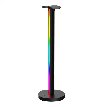 Galda lampa Yeelight Beam RGBIC melna — LED 12 W, daudzkrāsu ambientais apgaismojums, 400×117 mm, AC/USB 12 V