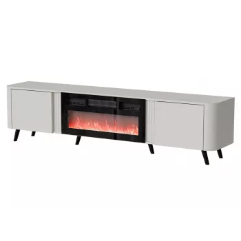 TV skapītis Cama Meble Volare 200 x 39 x 49 cm kašmira krāsā ar elektrisko kamīnu