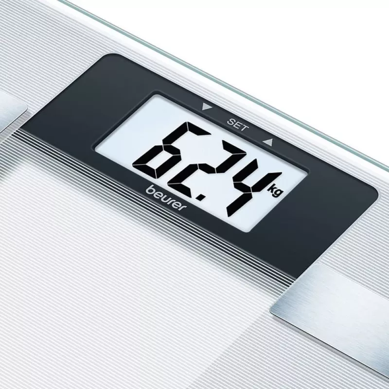 Beurer BG 13 Square pelēka, caurspīdīgi elektroniskie personālie svari