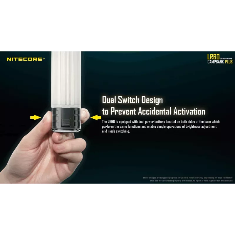Ar baterijām darbināma nometnes laterna Nitecore LR60 280 lm USB C