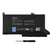Baterija zaļa Cell DE127V2 priekš DELL Latitude — 11,4 V LiPo 2700 mAh, 3 šūnas, melna