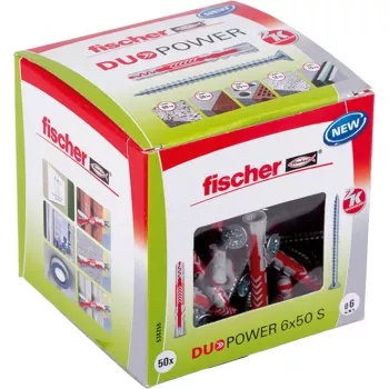 FISCHER DŪBELIS DUOPOWER 6x50 S 50 gab. AR SKRŪVI