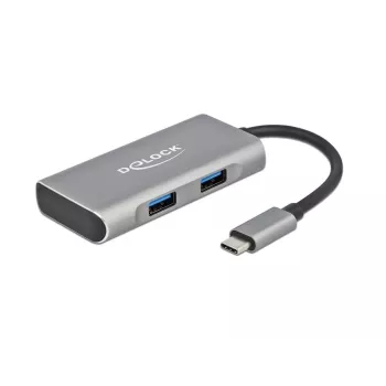 USB centrmezgls DeLOCK ārējais USB 10 Gbps USB Type-C centrmezgls 63260