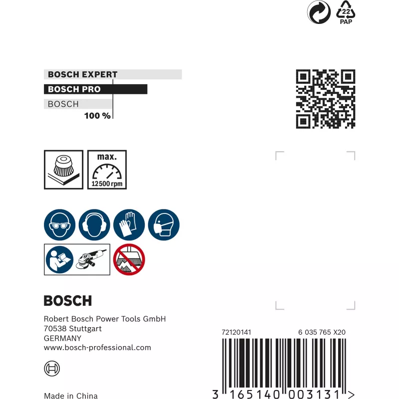 Bosch 1 608 614 020 leņķa slīpmašīnas piederums Kausa suka