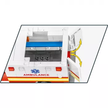 Konstruktora rotaļlieta Cobi RAM 3500 ātrās palīdzības auto modelis 24609 celtniecības bloku komplekts