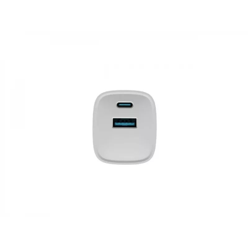 Vadu mobilo ierīču lādētājs NATEC NUC-2140, 30W, USB-C PD 3.0 + USB-A, Samsung AFC, Balts