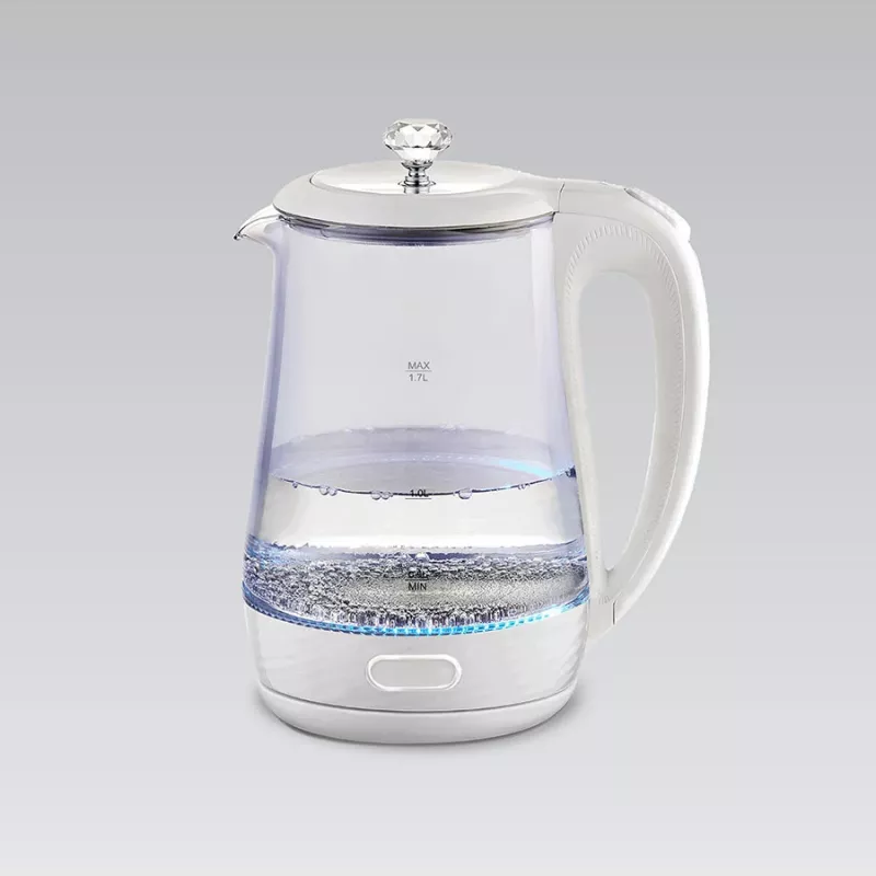 Elektriskā tējkanna Maestro MR 052 WH — 1,7 L, 2200 W, caurspīdīgi balta, stikla korpuss