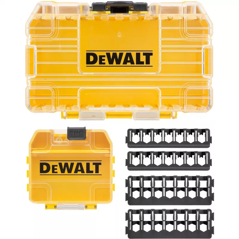 Darbarīku kaste DeWalt DT70801 maza ToughCase pārnēsājama glabātuve ar drošiem aizdariem
