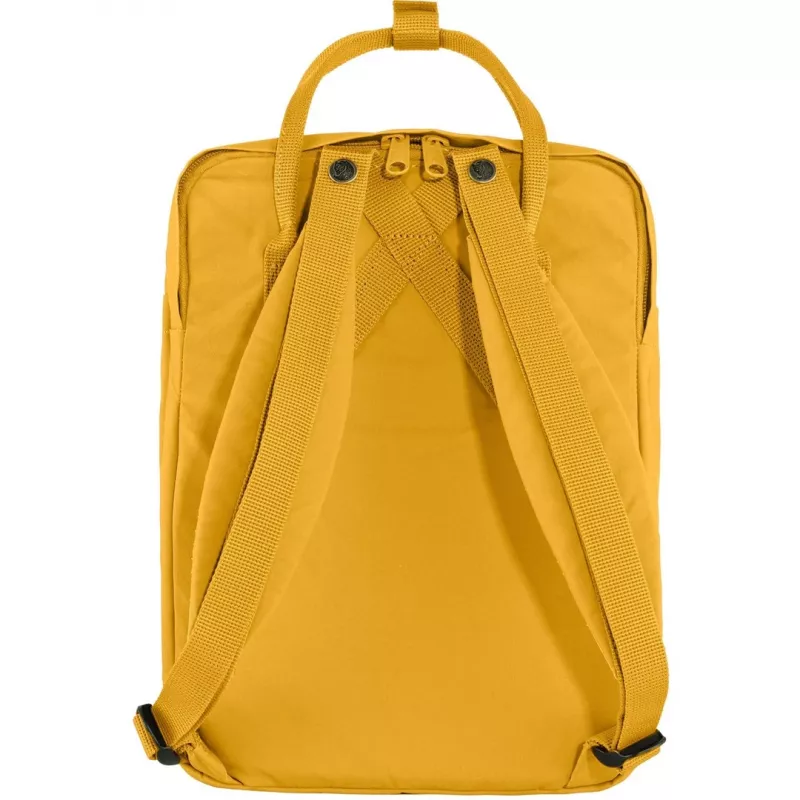 Mugursoma Fjällräven Kanken Laptop 13 inch — Ikdienas pilsētas mugursoma, dzeltena, 250×160×350 mm, poliamīds/PP/vinils